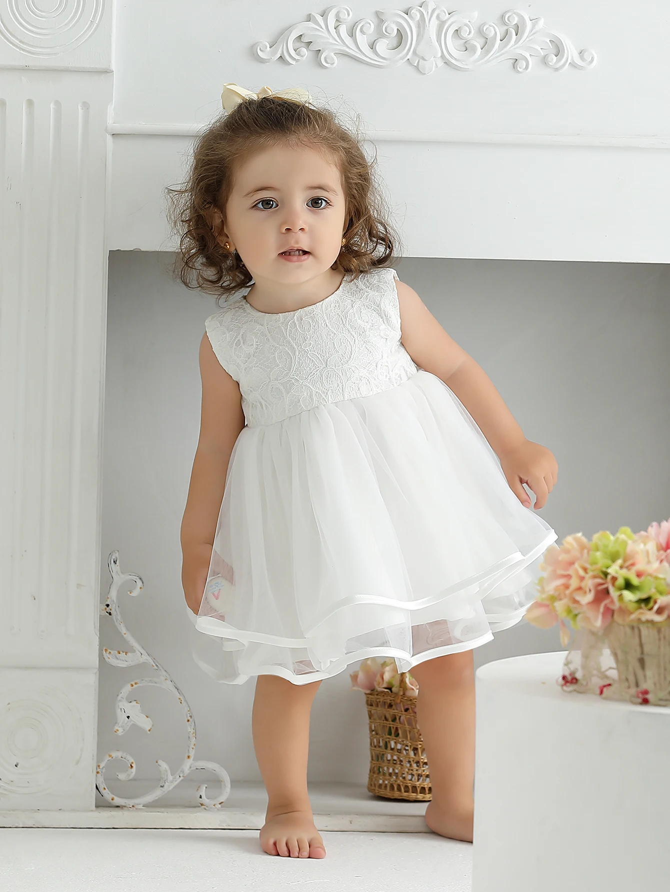 Girls Birthday Party Dresses Lace Frock Design kids Beautiful Baby Baptism Dresses