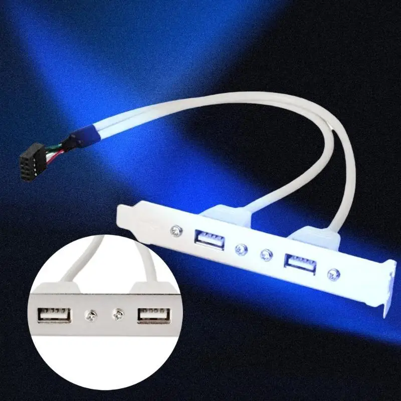 L4MD 2 Port USB 2.0 bis 9 Pin -Headerhalter -Halterungs -Verlängerungskabel für die Rückseite des Computers – Detail 4
