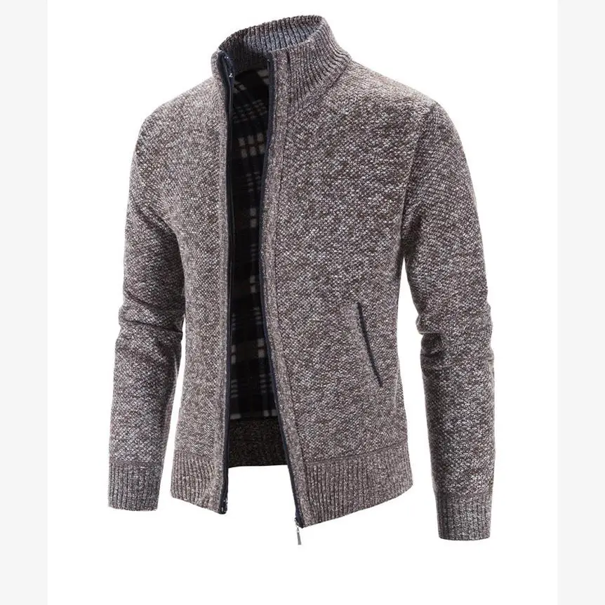 الرجال Thiened Fce اصطف سليم صالح تريكو Faionable الخريف الشتاء الشباب ملابس خارجية عادية القطن طويل Sve irt