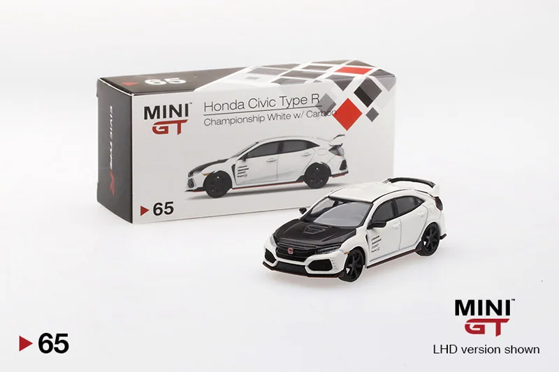 

MINI GT 1:64 Honda CIVIC -R FK8 Carbon fiber front cover alloy car model collection decoration