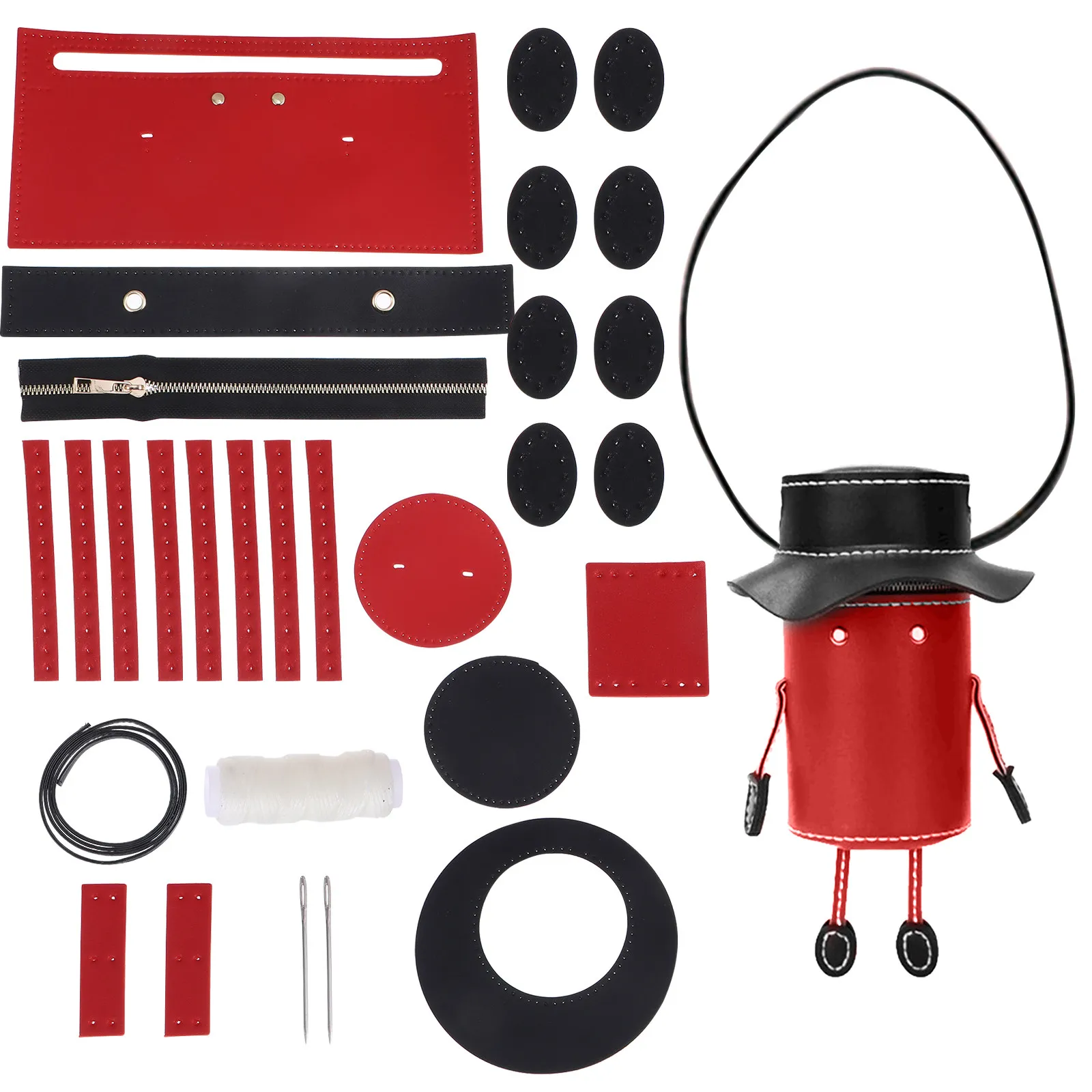 1Set Handmade Supply Kit DIY Pouch Making Material Set Synthetic for Lipstick Phone Key Holder Gift Craft Accessory Set