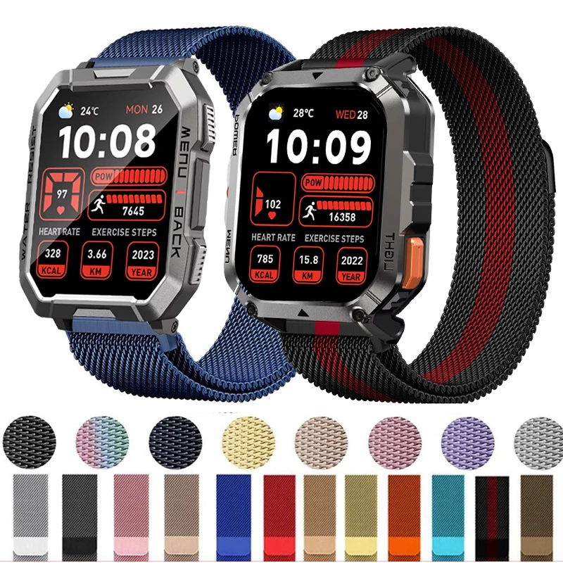 20mm 22mm Milanese Loop For Blackview W70 Pro W60 Smartwatch Strap For Blackview W50 W50 Pro X20 R60 R30 X1 Pro Bracelet Band