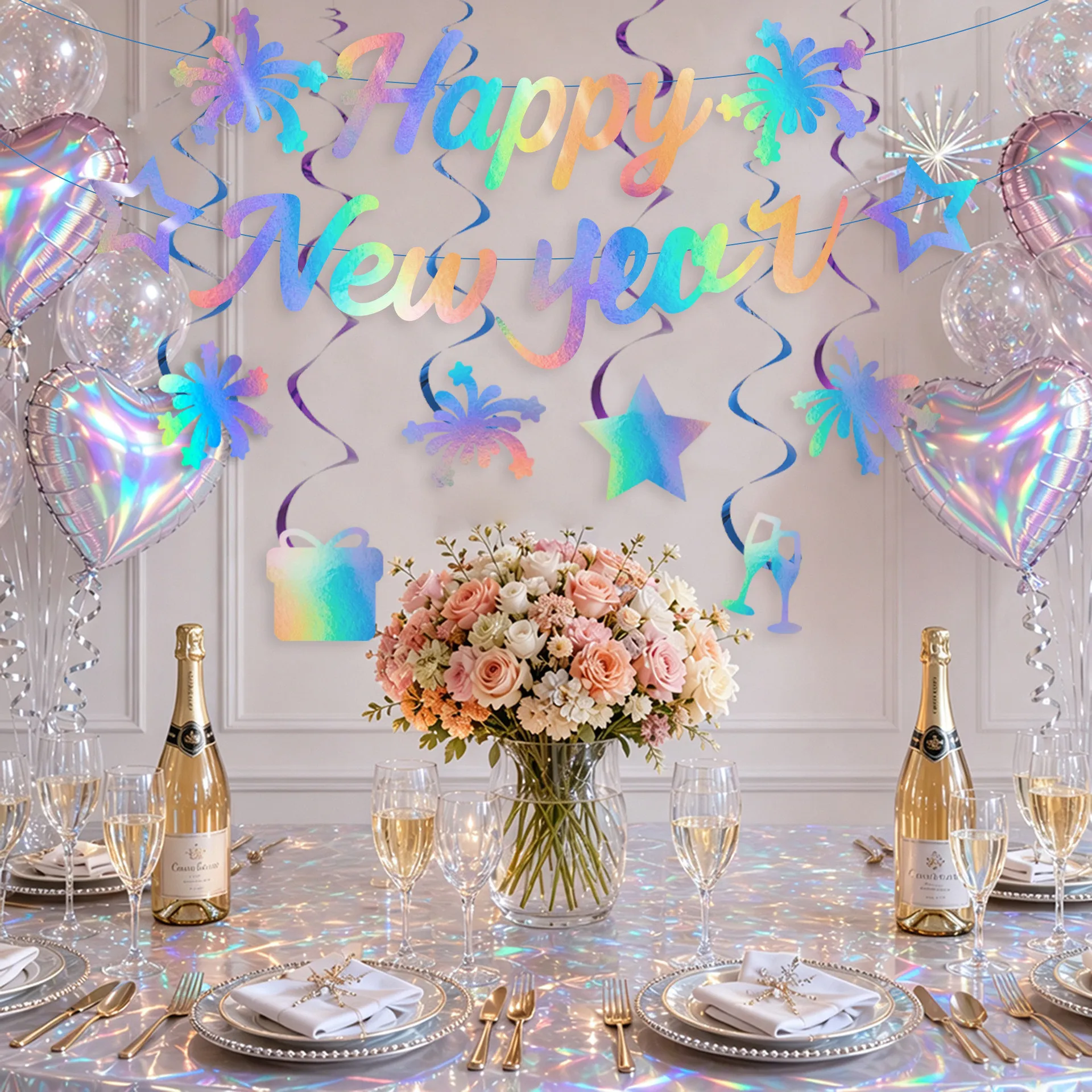 Party Banner Gold - Gelukkig Nieuwjaar Gouden Folie Banner &