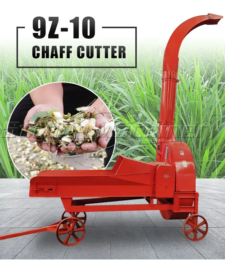 Mini Chuff Straw Crusher Poultry Animal Cattle Feed Making Grass Shredder Silage Chopper Hay Fodder Forage Chaff Cutter Machine