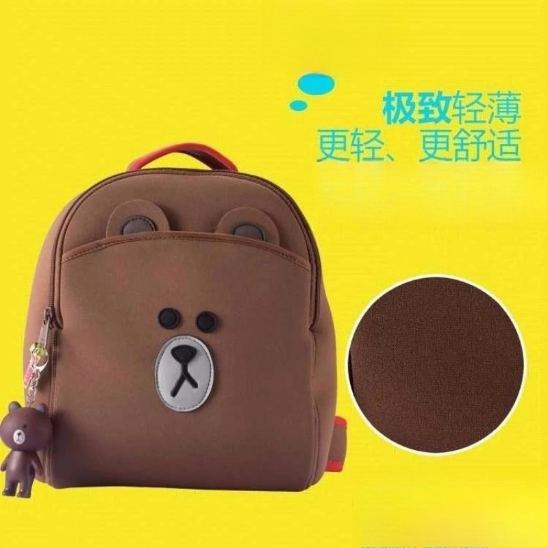 Line Friends brauner Rucksack mit hochwertigem Anime-Cartoon-Print, großes Fassungsvermögen, tragbar, studentenfreundlich und rückenschonend – Detail 3