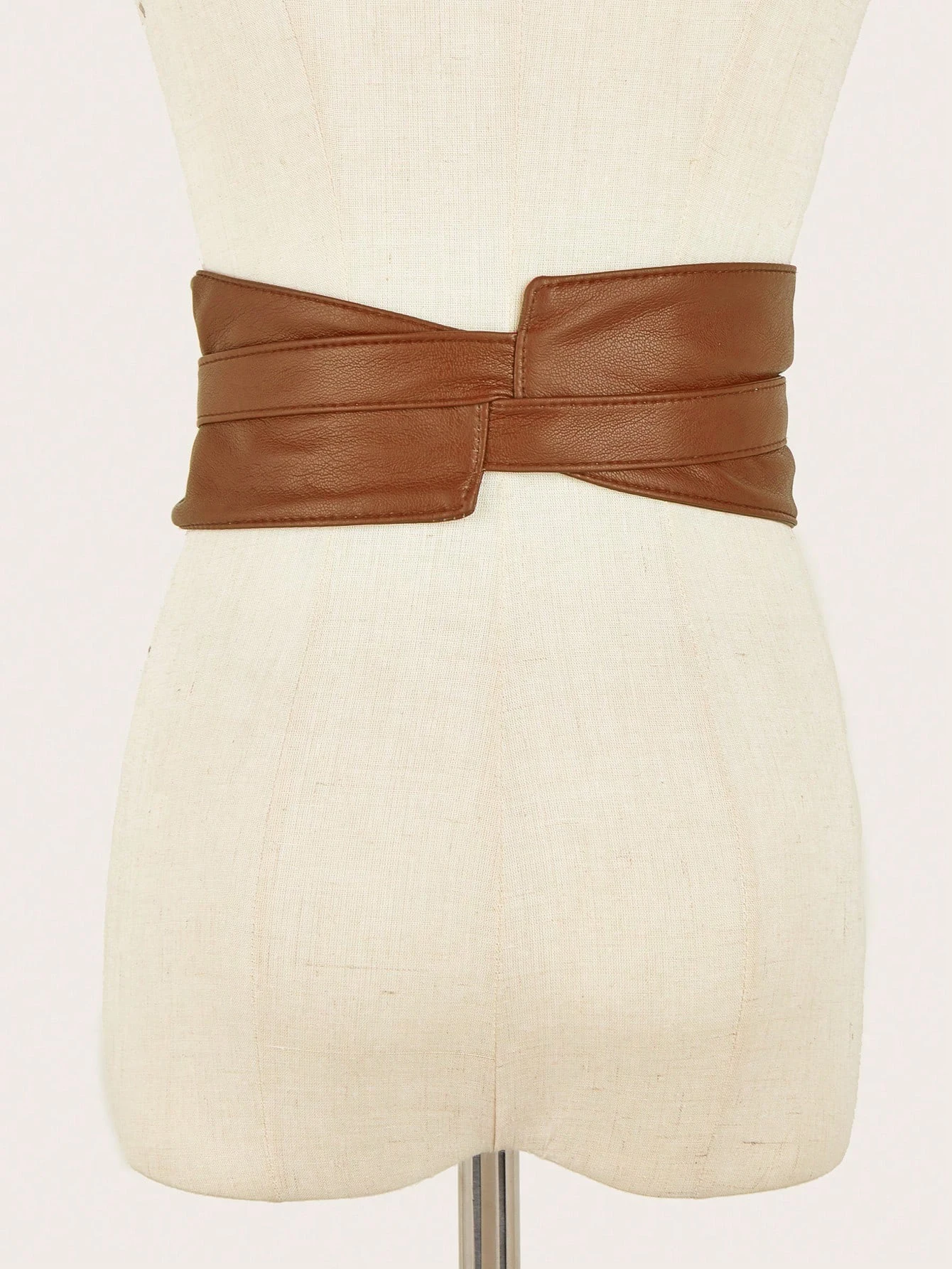 قطعة واحدة من حزام معقود من البولي يوريثان بلون سادة كاجوال للسيدات، حزام ربط بني على طراز القصر، حزام عريض أنيق بوهيمي، مناسب للأزواج مع الفساتين، مثالي للحفلات والمهرجانات الموسيقية #3