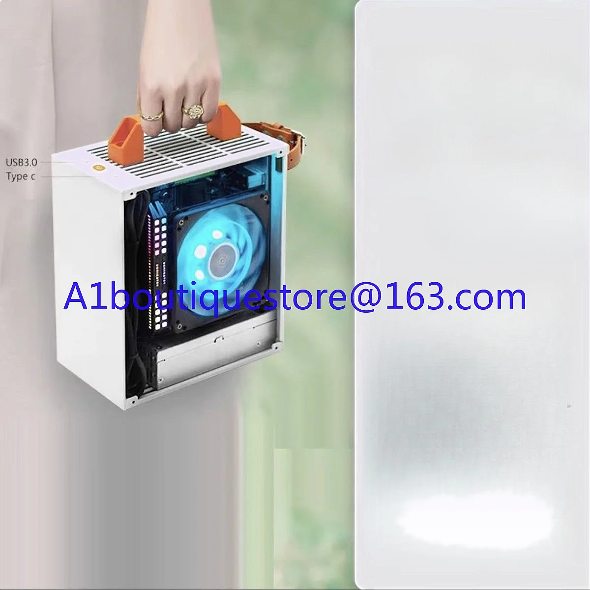 SGPC K39 Mini ITX Kleines Gehäuse Tragbares A4 Einzel-Display 1U Netzteil mATX Computergehäuse