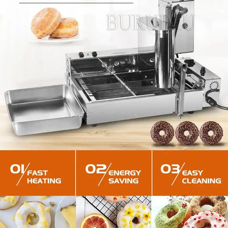 Electric Heating Doughnut Machine Commercial Stainless Steel Multi-Function Automatic Donuts Fryer Machine