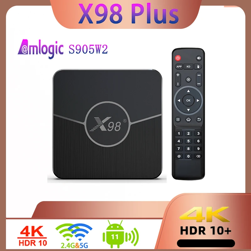 X98 Plus Smart TV Box Amlogic S905W2 Android 11.0 TVbox 4G 32G 64G AV1 BT 2.4G 5G Wifi 4K HD مشغل الوسائط فك التشفير #1