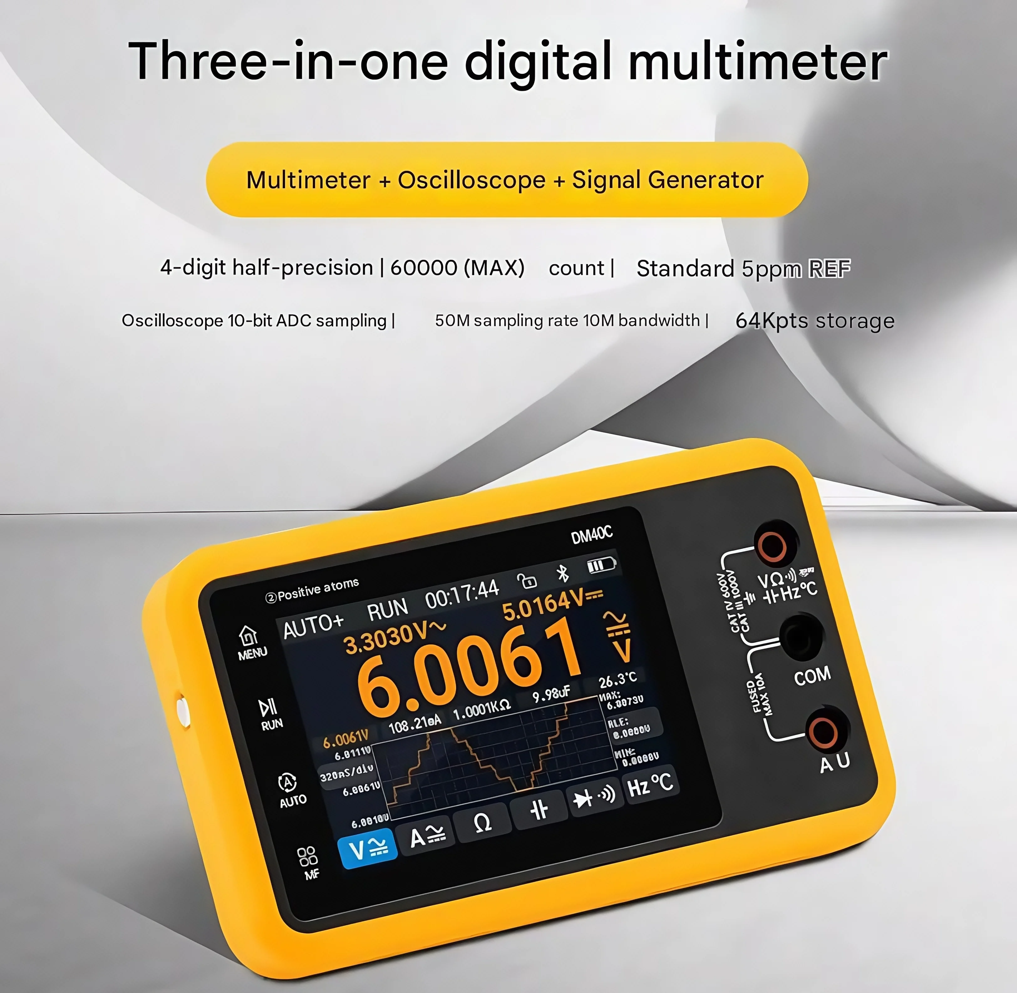 DM40 digital multimeter 4.5-digit oscilloscope signal generator three-in-one handheld portable