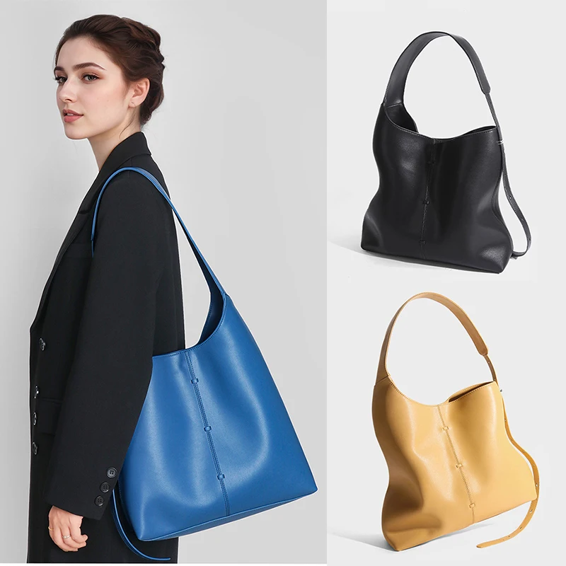 

Large Capacity Women's Bag New Shoulder Bag Design Unique Adjustable Strap Fashion Handbag Splicing Bucket Bag Designer Bag