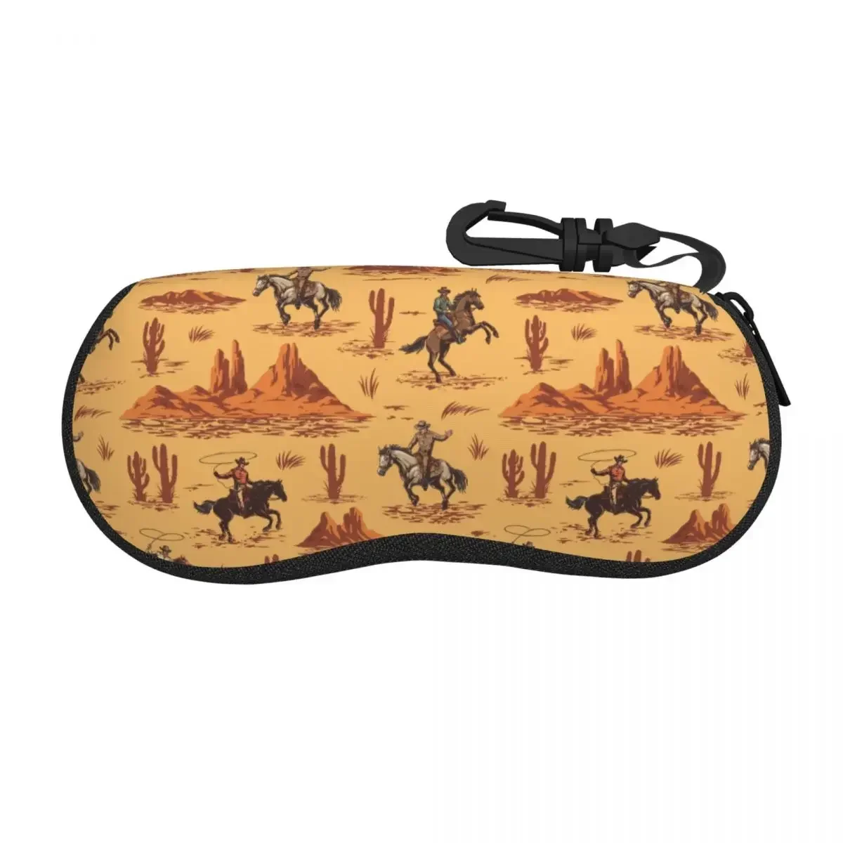 

Custom Brave Cowboys Pattern Shell Eyeglasses Case Women Men Cool Glasses Case Sunglasses Box Pouch
