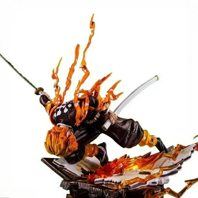Demon Slayer Zenitsu Agatsuma Thunder Breathing PVC Anime Figure Model Statue Glowing Collection Desktop Decoration