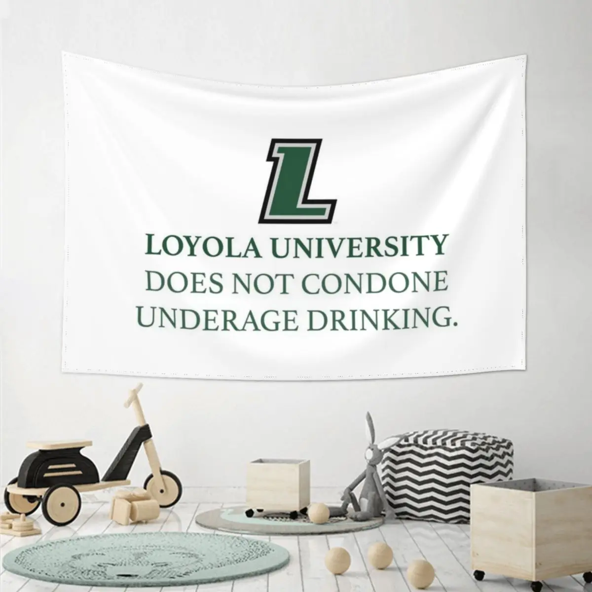 Университет Лойолы не учат опустить питьевой гобелен, уличное украшение, деко для спальни, милые вещи для комнаты, гобелен