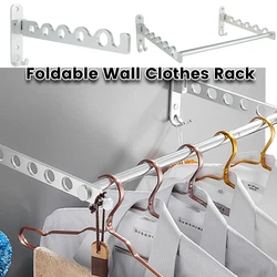 Wall Clothes Drying Rack Foldable Clothing Organizer Adjustable Angle Clothes Hanger Reusable Extension Pole for Home Shelf