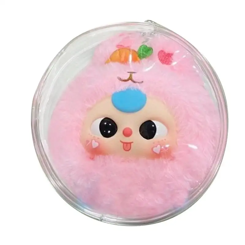 mini Transparent Doll Display Bag Round Doll Carrying Case Dustproof Doll Pouch Figure Storage Box for Showing Off Small Figures