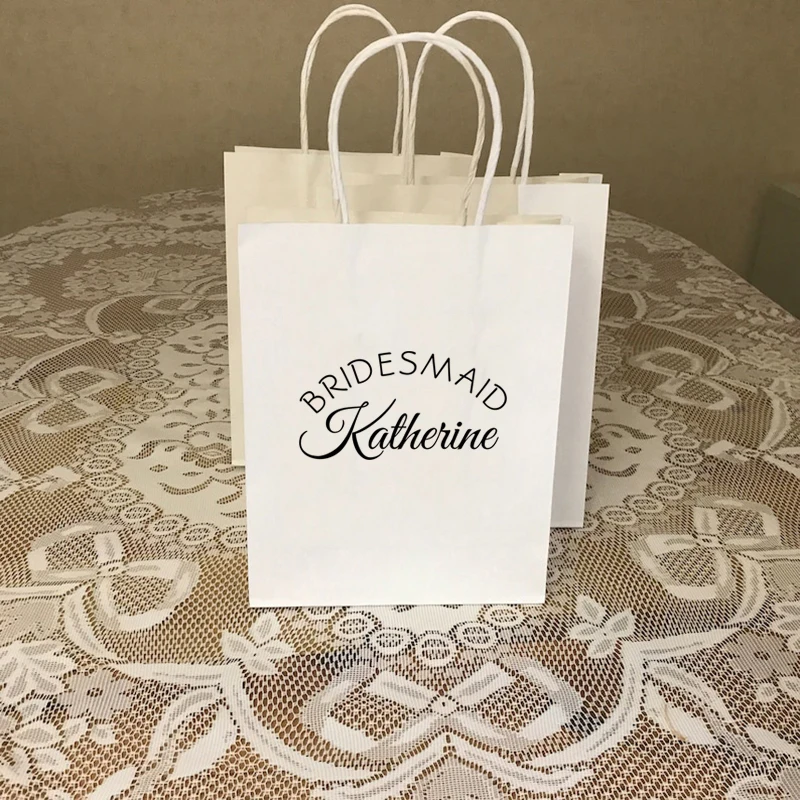 Personization Wedding Decorations Bridesmaid Gifts Bag Team Bridesmaid Gifts Kraft Bags Bridal Shower Bachelorette Party Favor