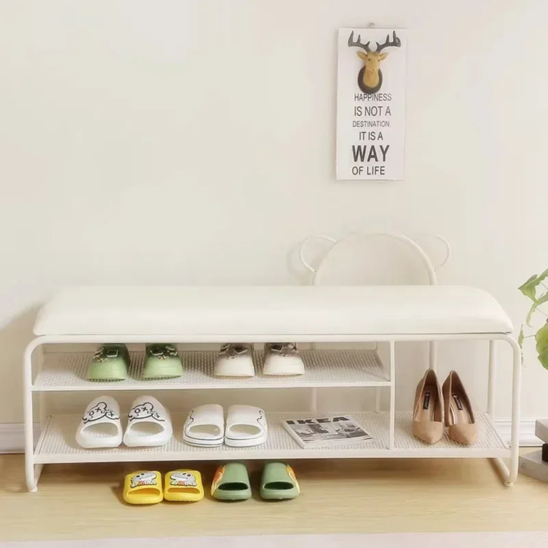 Entryway Bench with Shoe Storage Ottoman Storage Cube Long Seat for Foyer Hall Tree Corridor Console Cabinet Furniture