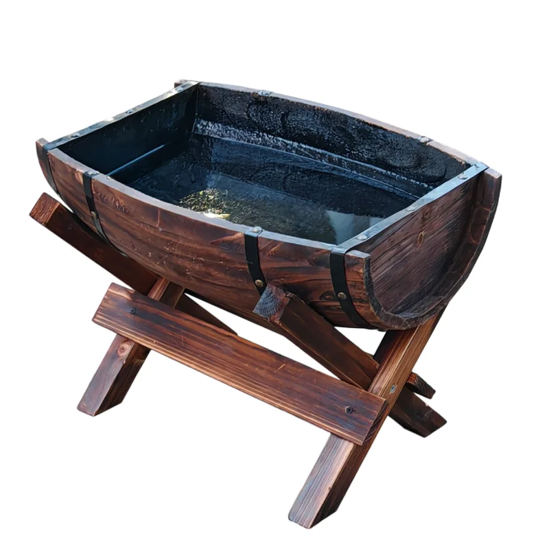 

Oak barrel half barrel heightened bracket flower pot decorative wine barrel winery suitable for bedrooms and living rooms
