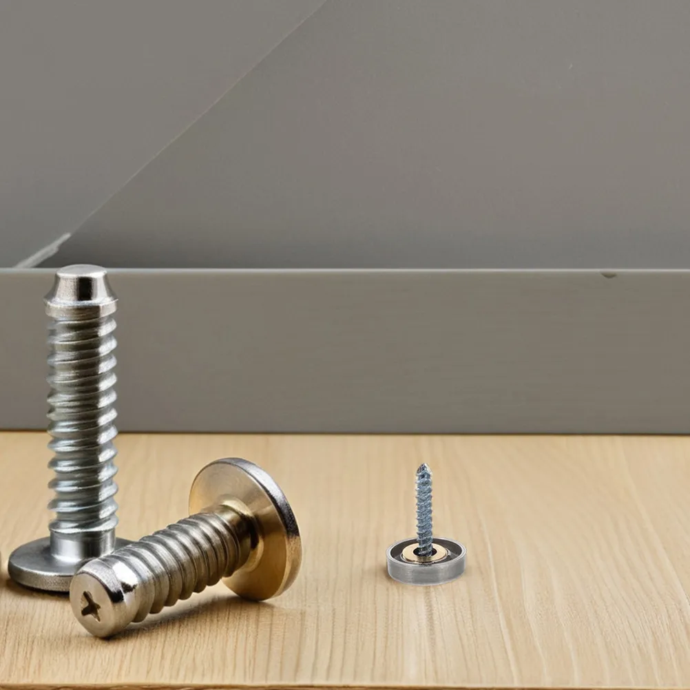 12Pcs Thickened Stainless Steel Mirror Nails Decorative Screw Caps Resistant Indoor Outdoor Advertising Board Nails Glass