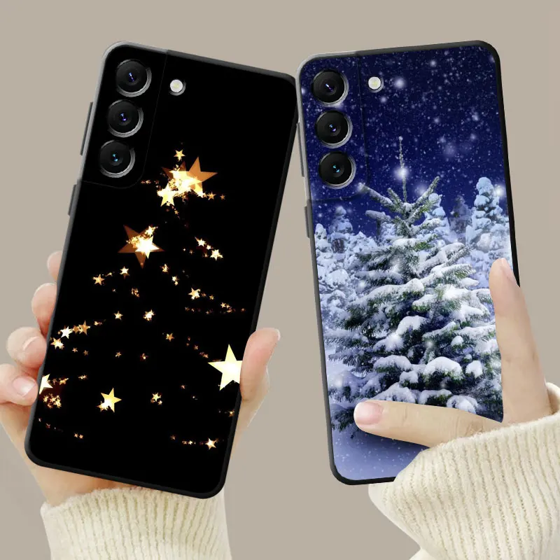 Case For Samsung Galaxy S24 S23 S22 S21 S20 FE Ultra Plus Note 20Ultra 10Plus Cover Bright At Night Christmas Tree Funda