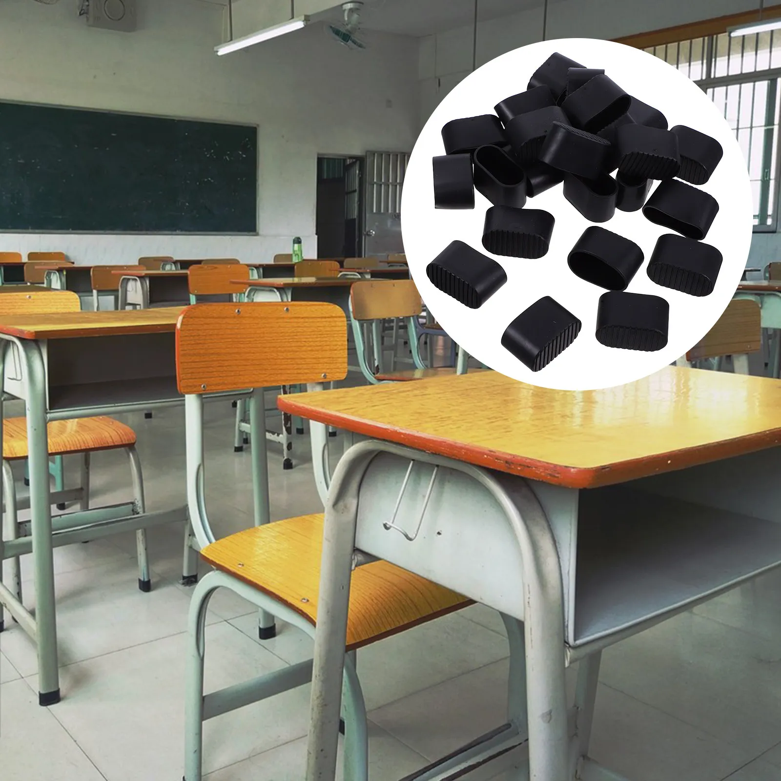 24Pcs Oval Furniture Leg Covers Chair Feet Protectors Non-Slip Wear Resistant Floor Protectors for Hardwood Laminate Tile