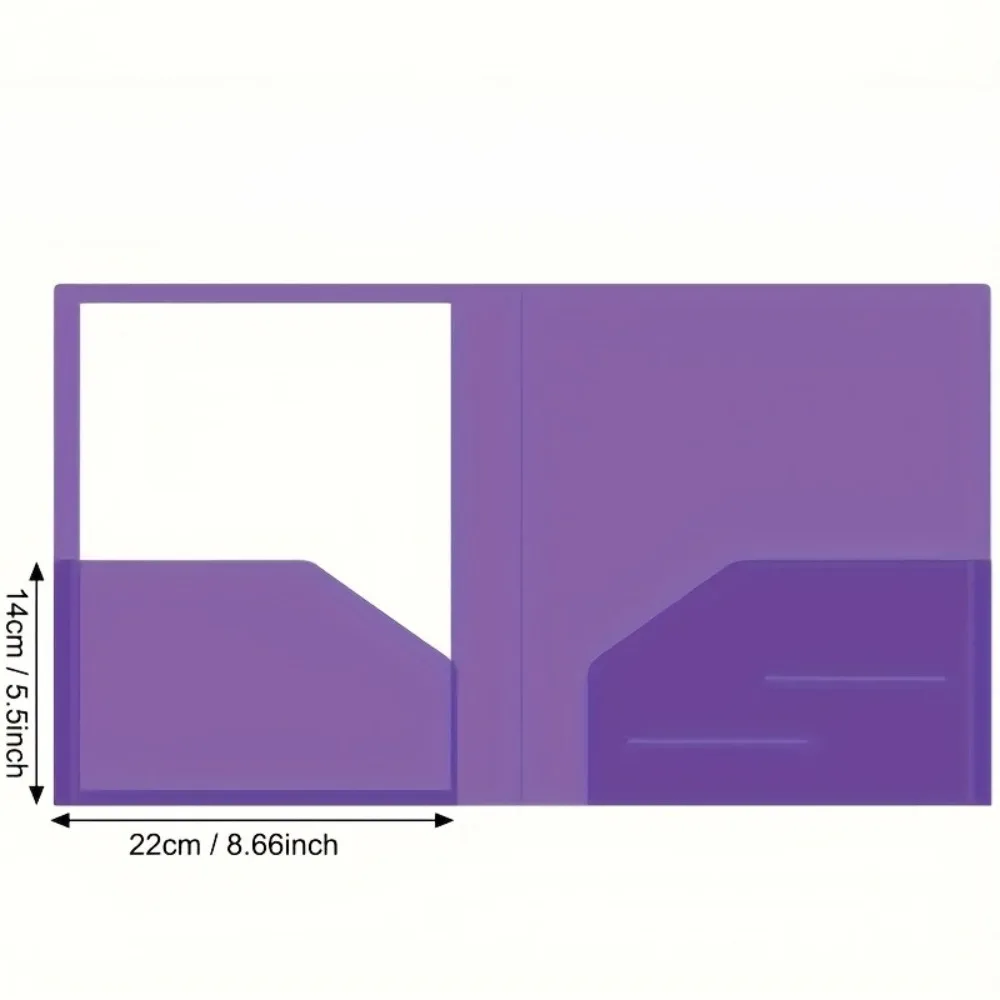 12pcs Candy Color A4/Letter Plastic Folders, 2-Pocket File Organizer for School Office Home