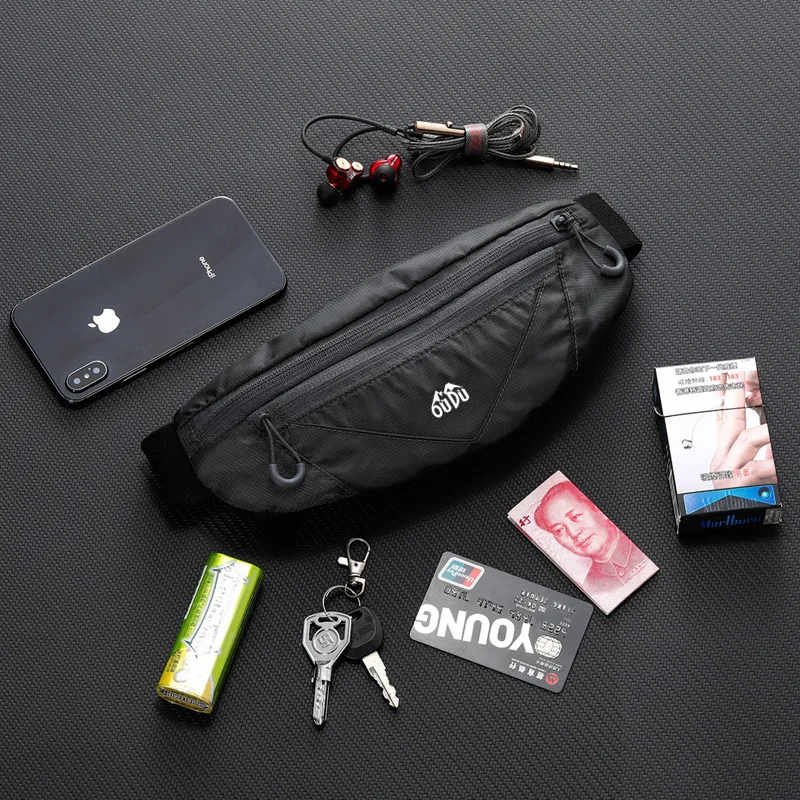 HOMEFISH Laufgürtel für Damen/Herren mit Taschen, Marathon-Jogging-Tasche, Outdoor-Sport-Fahrrad-Handytasche – Detail 1