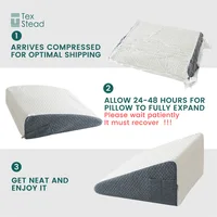 2 Pcs Memory Foam Bed Wedge Pillow/Neck Pillow For Back - Triangle Pillow With Removable Cover 6