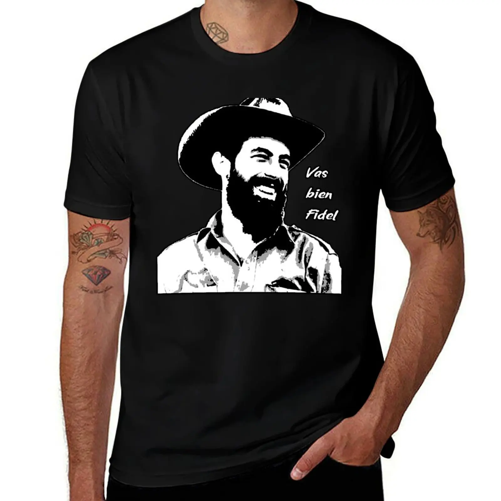 Vas Bien, Fidel (Camilo Cienfuegos) camiseta para hombre 100 por ciento algodón hombres camiseta algodón 100% camiseta