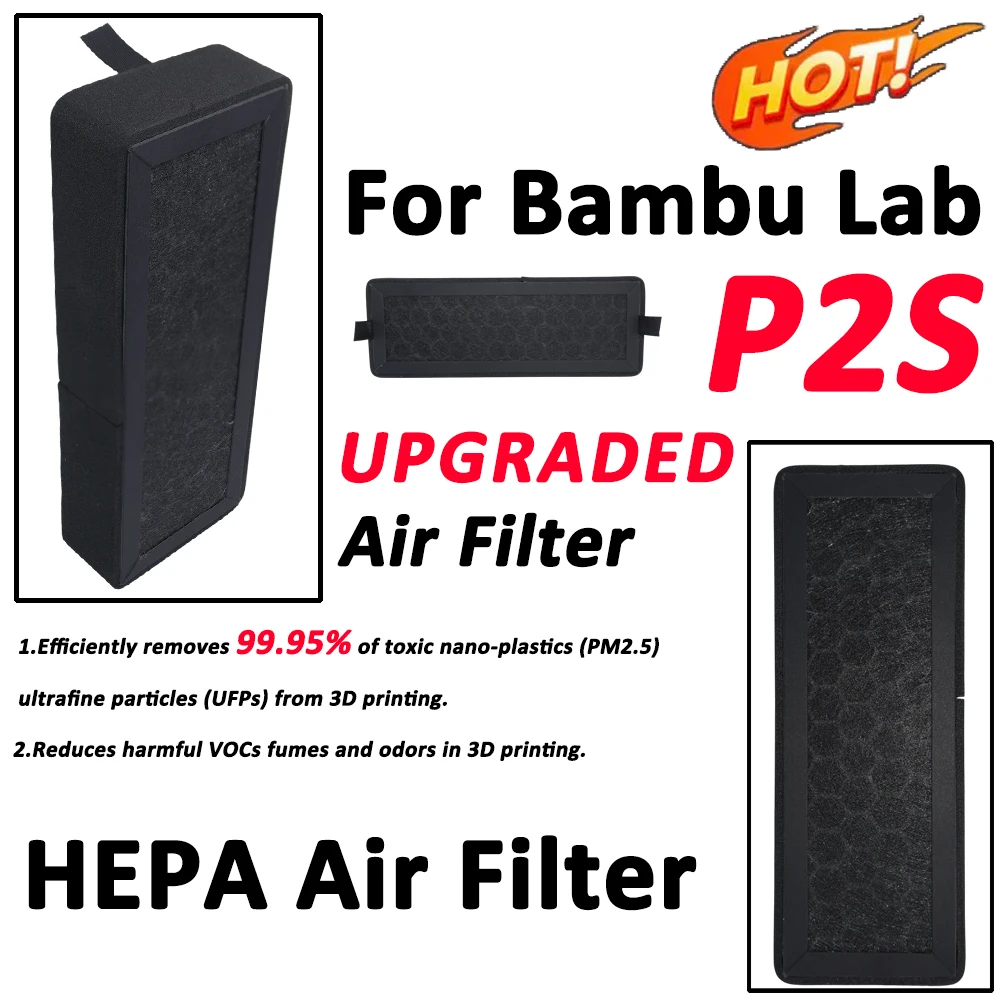 

NEW HEPA Filter For BambuLab P2S Air Filter HEPA Filter Toxic Gases Upgrade Spare Parts 3d Printer for Bambu Lab p2s accessory