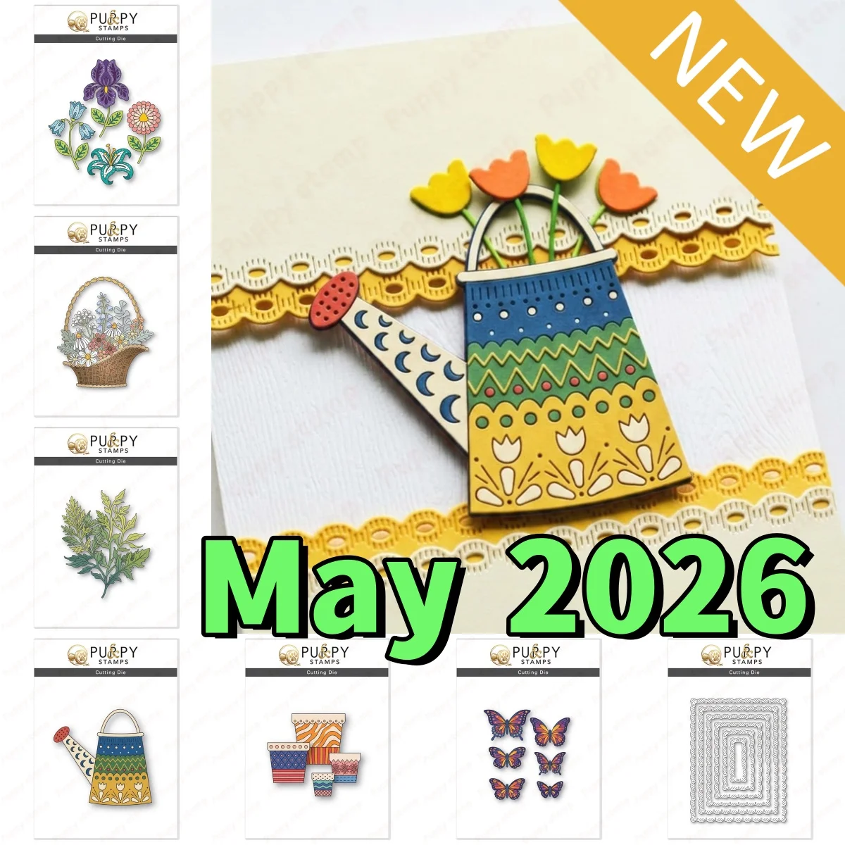 

May 2026 New Flower Basket Butterfly Metal Cutting Dies for DIY Making Card Scrapbook Embossed Paper Album Supplies Template
