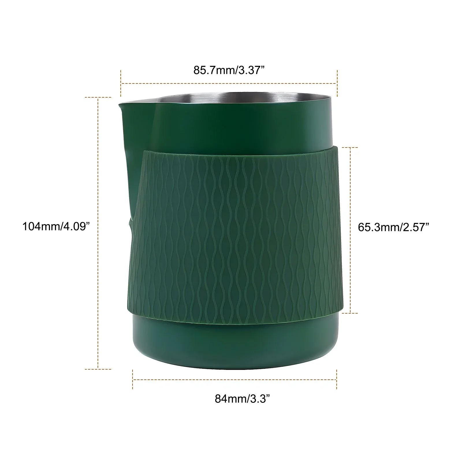IKAPE Espresso-Milchkrug V3, 500 ml Milchaufschäumkrug ohne Griff, Espresso-Dampfkrug mit scharfem Auslauf für Espresso 4