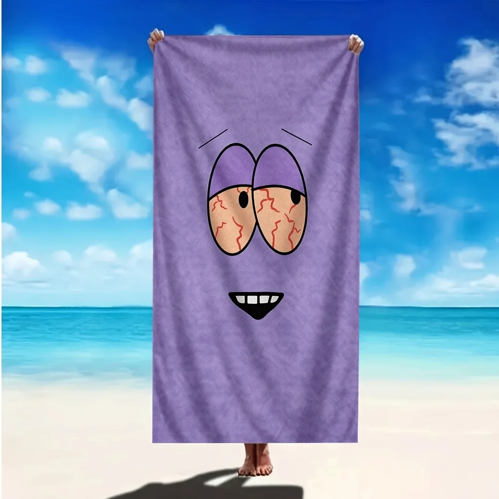 Una elegante y original toalla de playa con estampado de ojos de dibujos animados, perfecta para tomar el sol como mantas temporales para cambiarse de ropa y mantener la humedad.