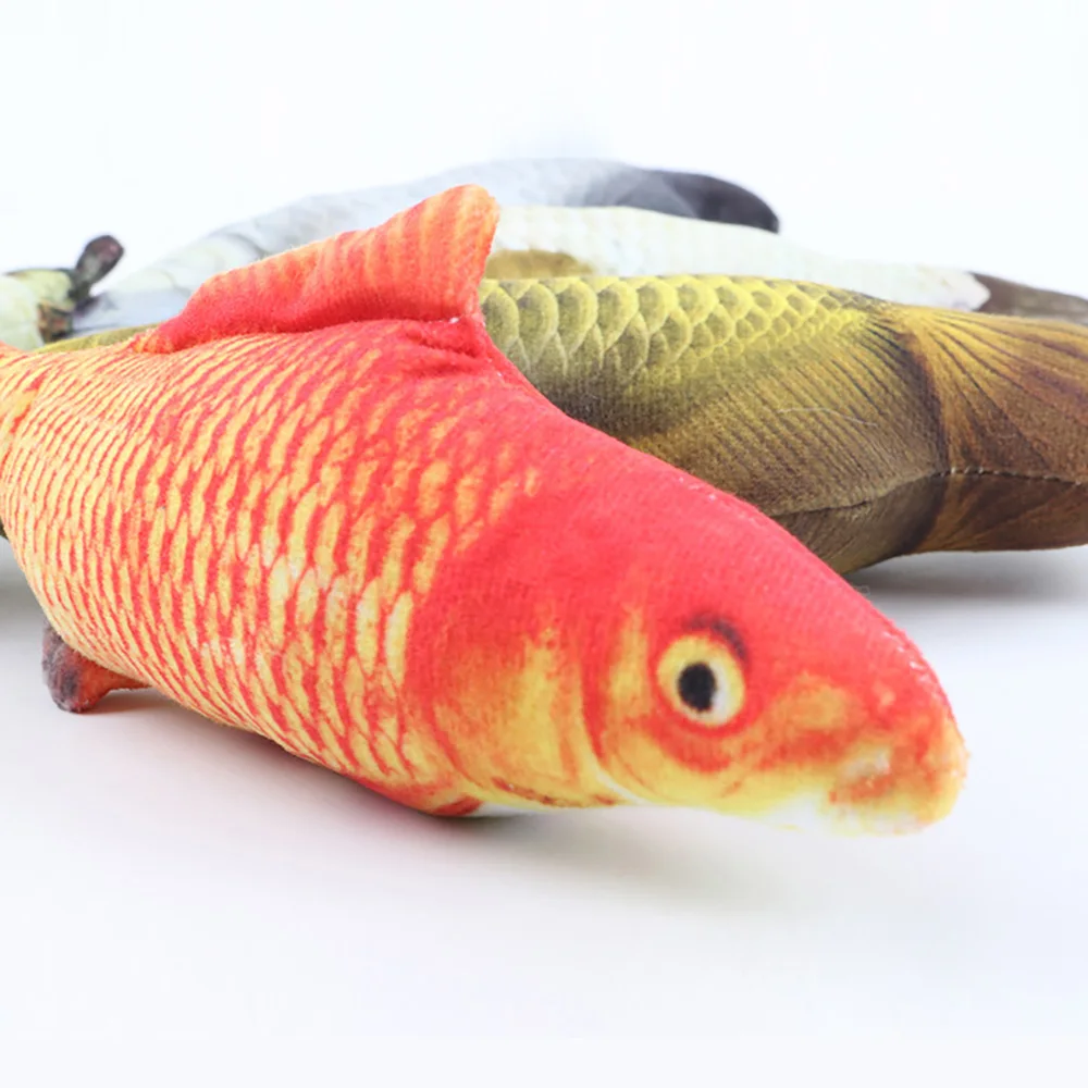 Cat Toy Simulation Fish Training Entertainment Fish Plush Stuffed Pillow 20CM Cat Interaction Toy Scent for Kitten Puppy Product