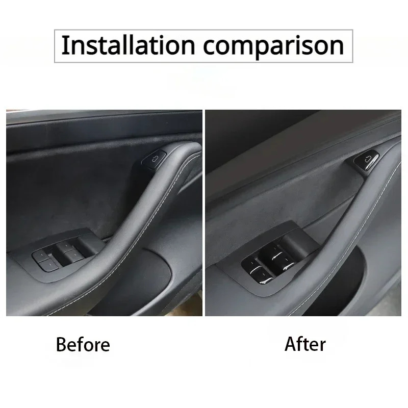 Door Window Button for Tesla Model 3 Y Open Door Button Sticker Window Lift Switch Cover Trim Protector 11pcs Car Accessories