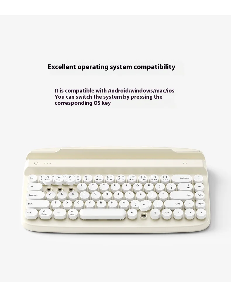 Actto B306 Bluetooth Wireless Keyboard Retro Office Circular Key Stand Slot Customized Keyboard for PC Gamer Accessories Gifts