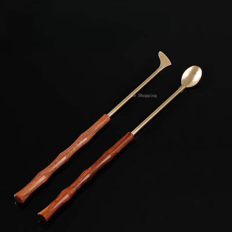 Wooden Handle Brass Incense Lore Tools/Lotus Seal Film Mold Incense Spoon Shovel Gray Pressing Sweeping Chopsticks Seal Tools