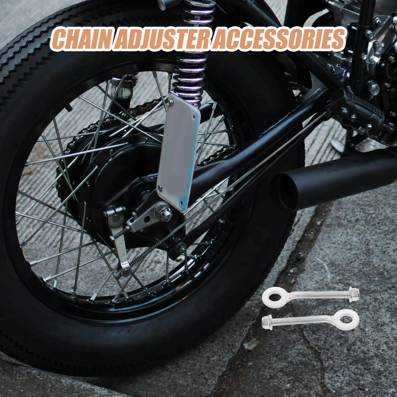 

2Pcs Motorcycle Chain Adjuster Metal Tensioner Screw for Atv Off-Road Dirt Bike Quad Sand Dune Chain Tightener