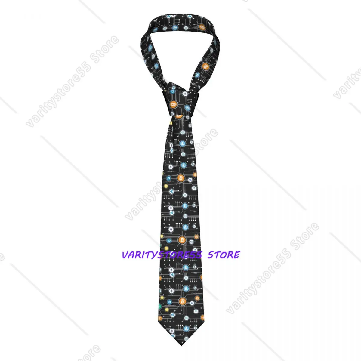Cravates personnalisées avec logo de crypto-monnaies Bitcoin Altcoin Blockchain pour hommes, cravates en soie formelles Ethereum pour soirée