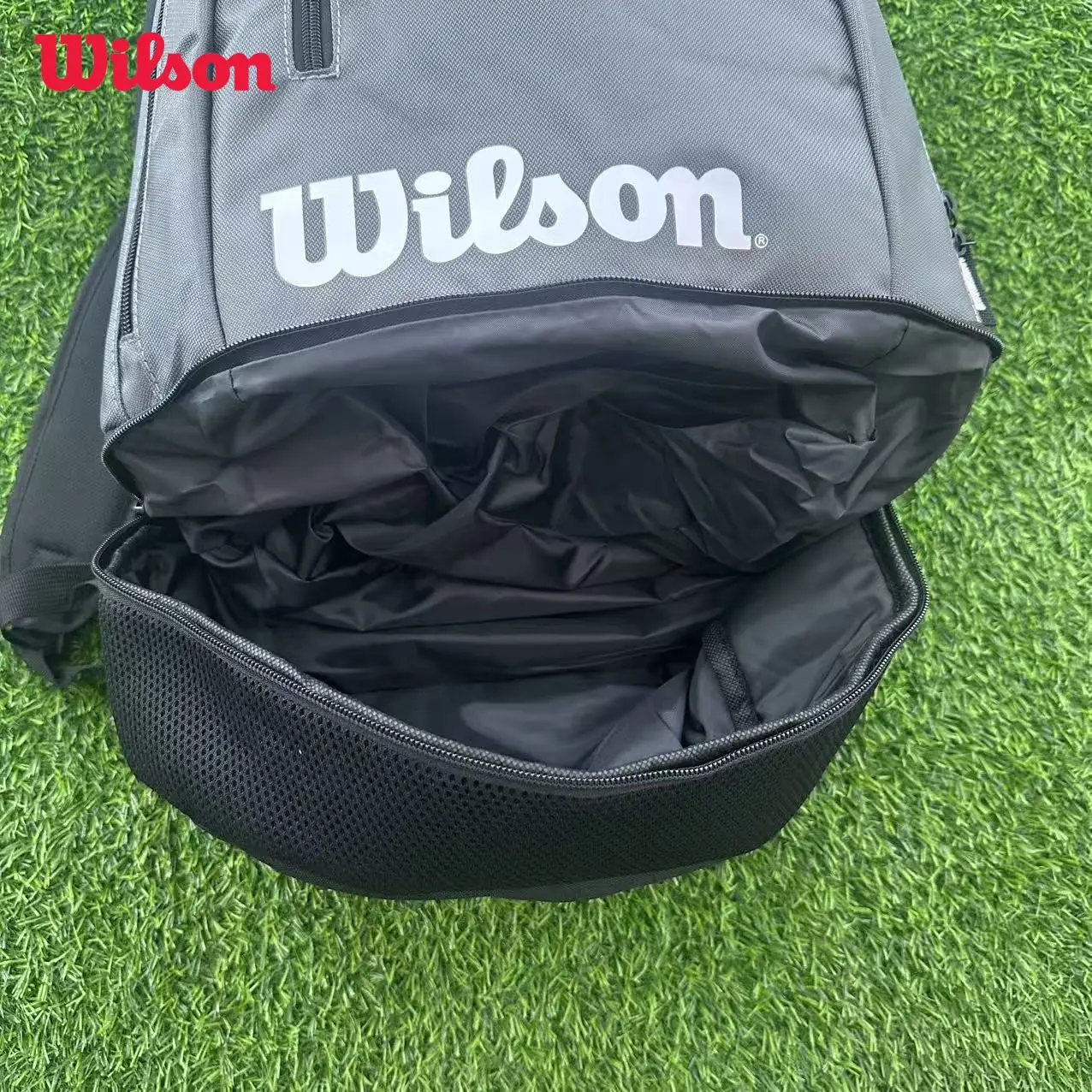 Wilson Team Backpack for Up To 2 Rackets Back Zippered with Lockable Zipper Individual Shoe Compartment, Racket Compartment