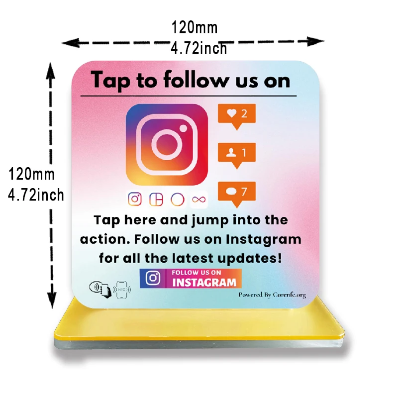 NFC Stand Display Acrylic Material with custom printing