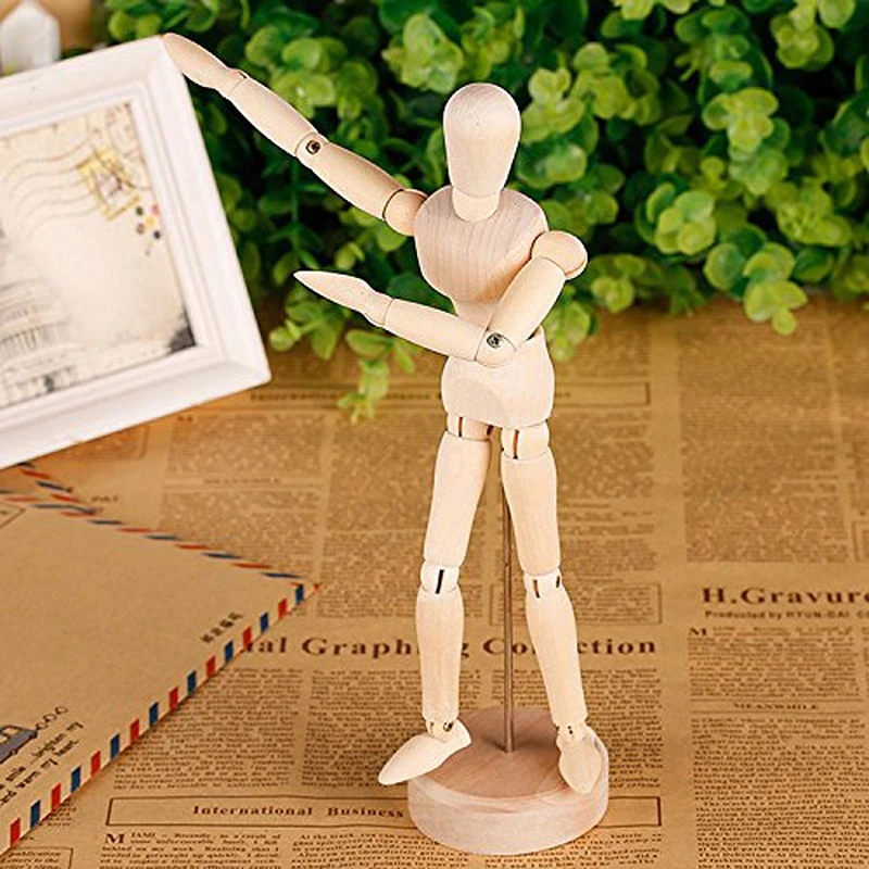 NEW-Wooden Drawing Draft 14 Various Poses Produced Drawing Material Movable Model Doll 14 Cm