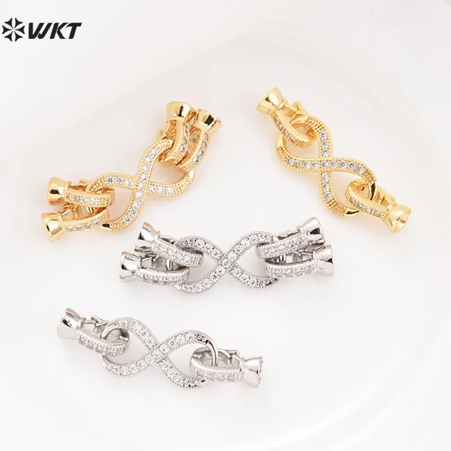 

WT-JFE119 High Quality DIY Jewelry Findings Clasp With 18K And Platinum Plated Resist Tarnishable Number 8 Lobster