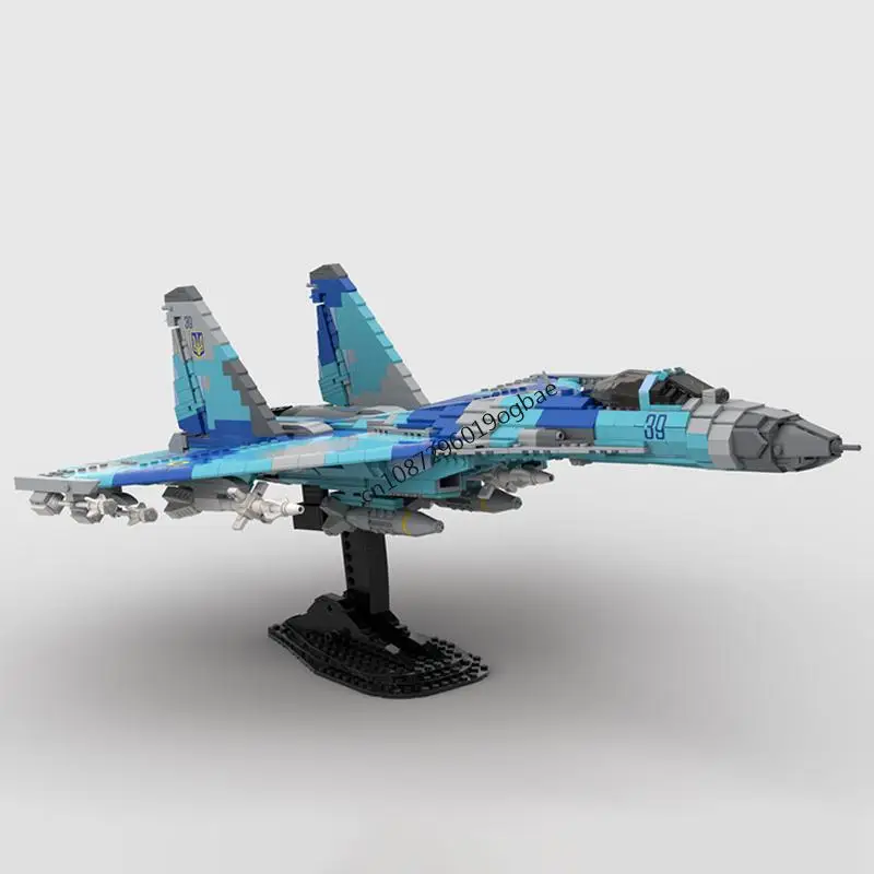 새로운 1964PCS WW2 군사 MOC 1:35 스케일 Su-27 Flanker 항공기 모델 창의적인 아이디어 전투기 어린이 장난감 조립 퍼즐 선물