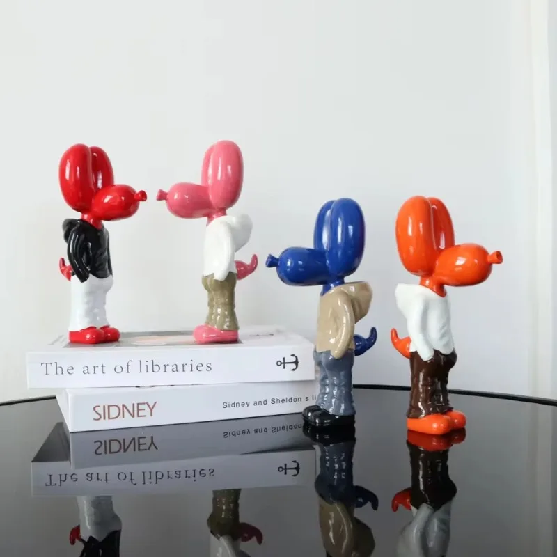 

Fashion Street Art Style Resin Insert Pocket Balloon Dog Figurine Desktop Ornament for Home Office TV Cabinet Living Room Decor