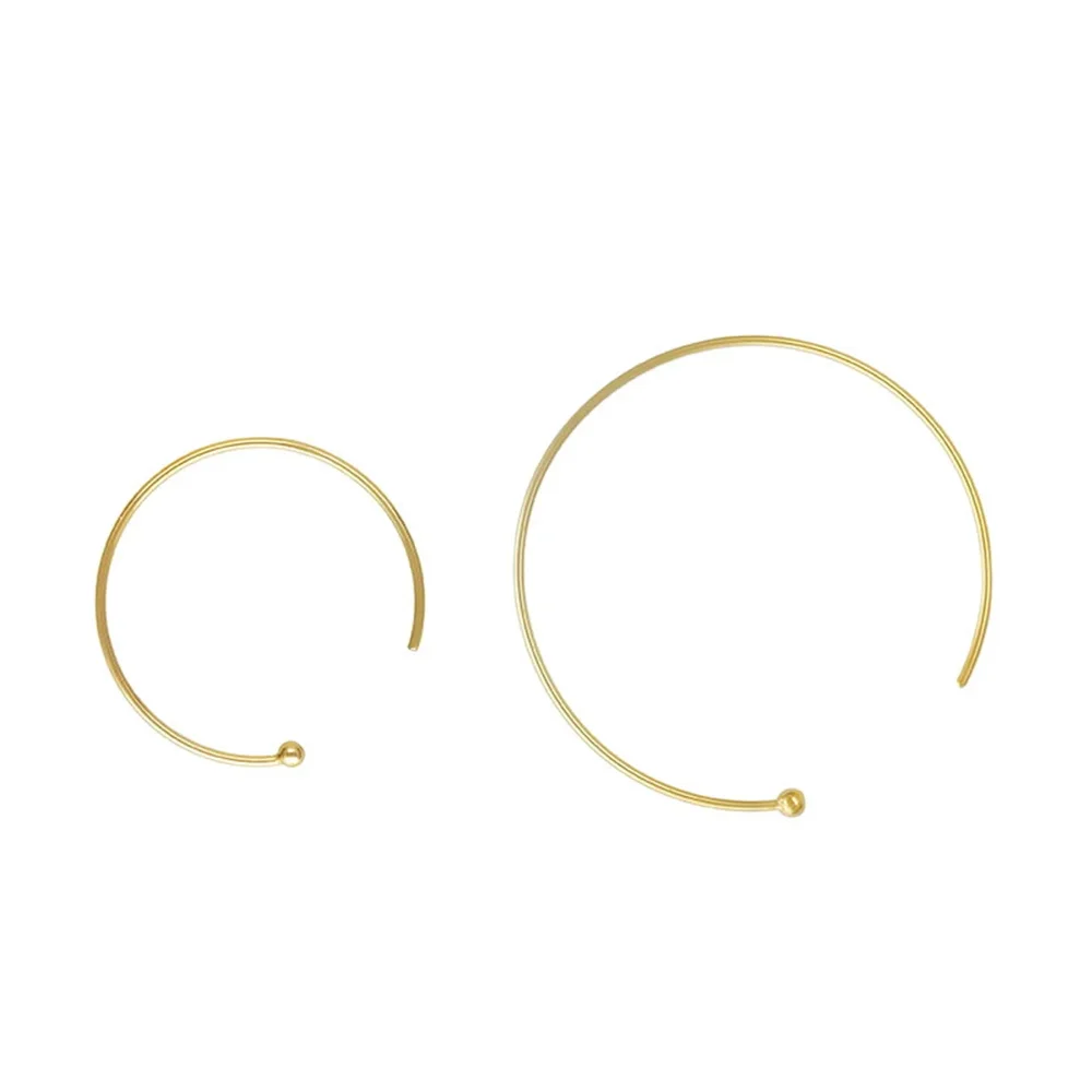 

4 Pairs 14K Gold Filled Circle Ear Wires Ball Head End for Earring Jewelry Making 18mm 26mm