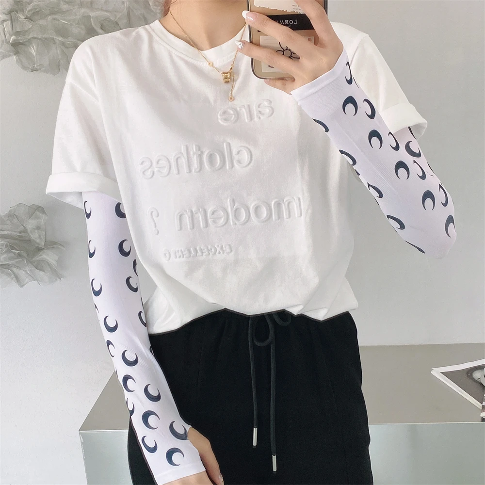 Ladies new printed cartoon Korea Hyuna Lovely Summer sun protection ice silk sleeve ZT019