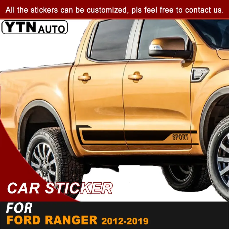 

For Ford Ranger 2012 2013 2014 2015 2016 2017 2018 2019 Side Door Car Decals Sport Stripe Racing Graphic Vinyl Cool Car Stickers