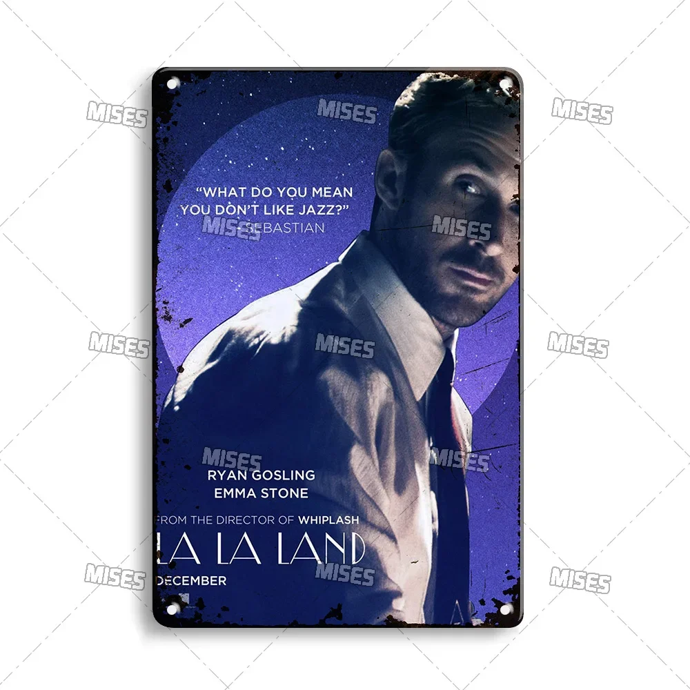 MISES LA LA LAND Filme Clássico Pôster de Metal Café Casa Cozinha Decoração de Parede Placa Decorativa Placa de Metal Retro Metal Tin Sign